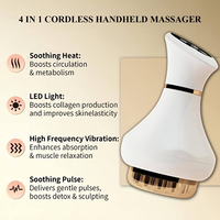 Brosse de massage thermique à lumière rouge premium, rechargeable par USB, avec vibrations, ventouses et outil de raclage pour la récupération corporelle complète à domicile