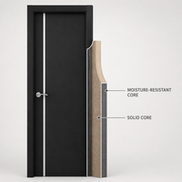 Portes intérieures pour villa, appartement, hôtel, grain de bois anthracite avec serrure électronique, finition couleur personnalisée, fabricant OEM ODM