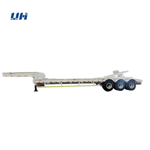 3 Eixos Gooseneck Cama Baixa Semi Trailer para Venda em Dubai para Escavadeira