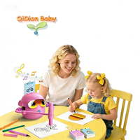 Robot de Dibujo Electrónico DIY para Niños, 100 Tarjetas, Juguete de Aprendizaje Montessori, 3-8 Años, Unisex, Interactivo por Voz, ABC, Plástico, con Batería