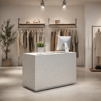 Comptoir de réception moderne et minimaliste en bois, table compacte, comptoir de caisse pour boutique de vêtements