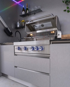 Cuisine extérieure moderne pour <span class=keywords><strong>jardin</strong></span>, îlot <span class=keywords><strong>de</strong></span> cuisine en acier inoxydable 304, armoires conformes aux normes européennes - Product Image 3