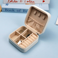 Boîte à bijoux en PU par sublimation, petite boîte de voyage à bijoux portable vierge, boîte à bijoux imprimée à faire soi-même pour anniversaire de mariage