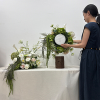 Dekorasi Lorong Pernikahan NIKA 40cm, Rangkaian Bunga Kecil Gaya Alam Hijau, Bola Bunga Hydrangea Calla Lily