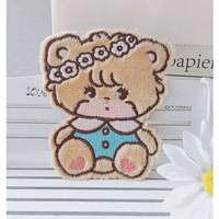 Kawaii borduurwerk eco-vriendelijke PVC cartoon pluche konijn kat beer patch voor tas telefoonhoesje decoratie
