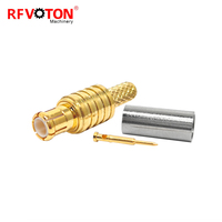 Connecteur RF mâle droit MCX à sertir pour câble coaxial RG174, micro-connecteur plaqué or, fourni par l'usine