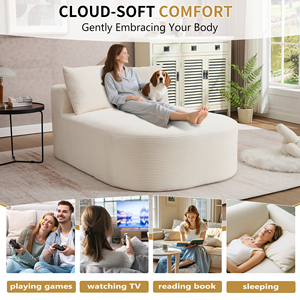 Canapé convertible moderne et modulaire pour appartement, combinaison de canapé-<span class=keywords><strong>lit</strong></span> rembourré <span class=keywords><strong>en</strong></span> tissu sans armature pour salon - Product Image 6