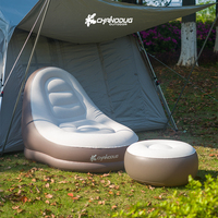 Canapé gonflable portable de camping avec ottoman, chaise pneumatique pliable floquée pour tente, pique-nique, randonnée