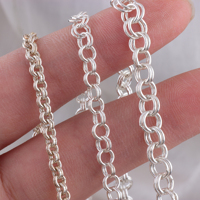 Chaînes câblées personnalisées S925 en argent Sterling multi-taille Double lien croix O chaîne pour le bricolage permanent unisexe fabrication de bijoux