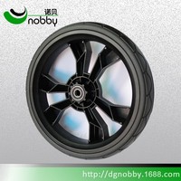 Roue de poussette de 8 pouces avec moyeu en PP et pneu en mousse PU, capacité de charge de 20 kg, certifiée REACH et ROHS pour chariot de jouets