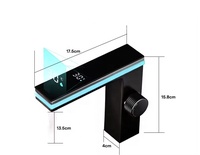 Robinet de lavabo moderne HLK avec affichage numérique LED de la température, populaire, monotrou, eau froide et chaude, vente en gros