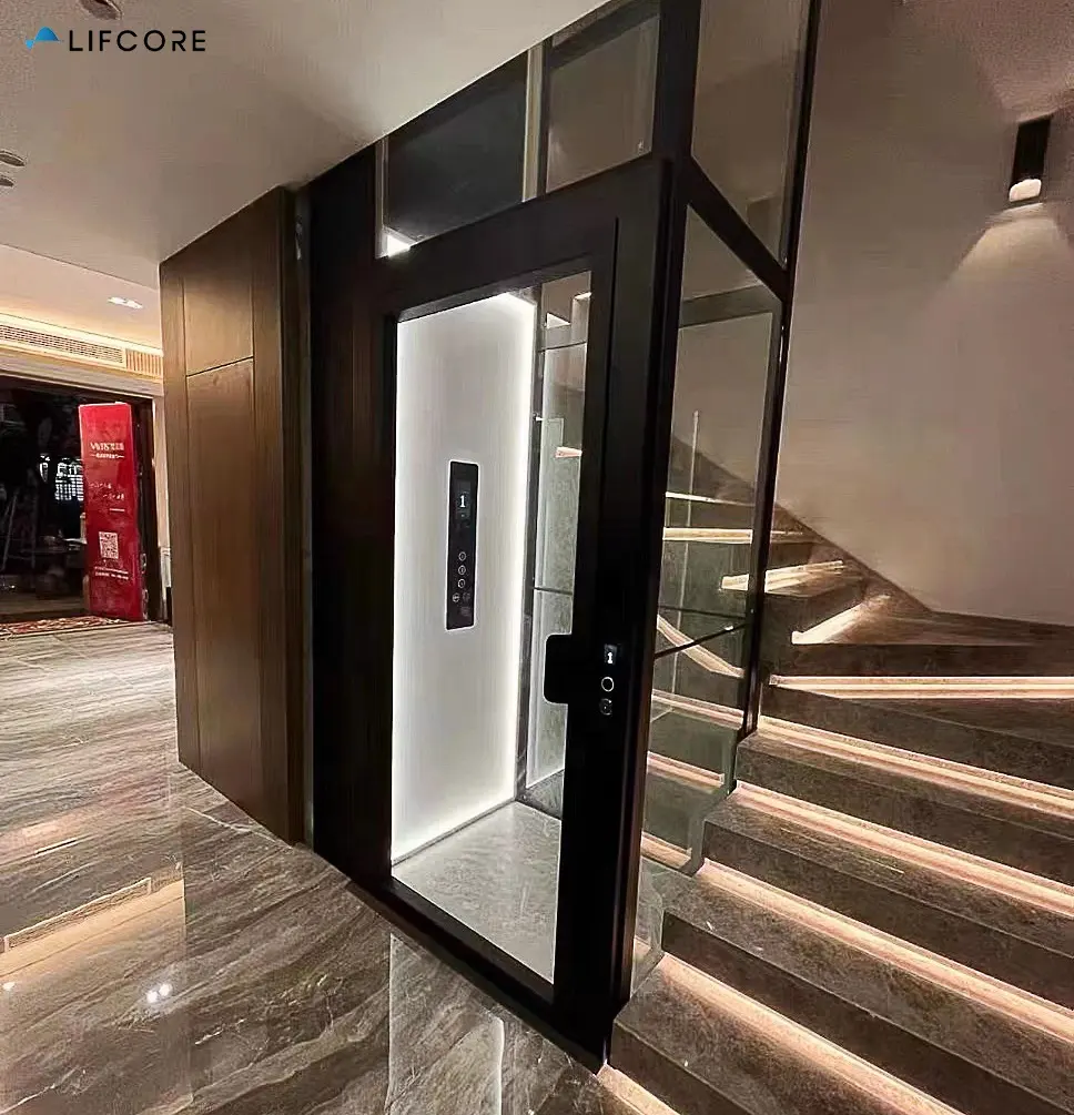 China 2024 design no motor room elevator 1 floor basement villa home lift elevator
