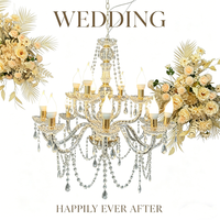 Lustre de luxe en acrylique pour mariage et fête, support d'arche, luminaires suspendus, centres de table