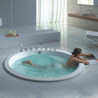Baignoire Spa Tourbillon d'Extérieur avec Jets d'Air et Bulles, Bain à Remous avec Jacuzzi et Massage pour Fêtes
