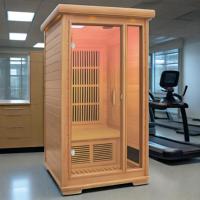 Sauna Infrarroja Portátil para 1 Persona SS-100C con Madera de Cedro Rojo y Madera de Hemlock Canadiense, Bañera de Madera para Sauna, Sauna de Leña