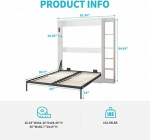 OEM Custom <strong>Small</strong> Apartment Hotel Furniture Queen Size Folded to Wall <strong>Bed</strong> With Storage Shelves <strong>Murphy</strong> <strong>Bed</strong> - Product Image 5