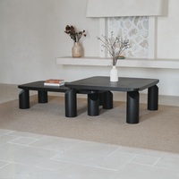 Table basse rectangulaire en bois de chêne noir de luxe moderne, fabrication OEM, pour la maison, l'hôtel, l'appartement, la villa, le bureau