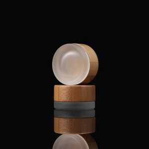 Tùy Chỉnh Frosted Trắng 20Ml 30Ml 50Ml Vòng Dưới Kem Lọ Thủy Tinh Container Mỹ Phẩm Bao Bì Với Tre Nắp Gỗ - Product Image 5