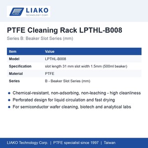 ตะกร้าทำความสะอาด PTFE ขนาด 500 มล. ช่องใส่บีกเกอร์ 31 มม. x 1.5 มม. ทนความร้อนสูง 260 องศาเซลเซียส สำหรับชั้นวางในห้องปฏิบัติการ รุ่น LPTHL-B008 - Product Image 2