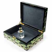 Boîte Cadeau en Bois Brillant à Camouflage Numérique, Impression UV Personnalisée, Luxe, Écologique, Faite à la Main, pour Parfums et Objets de Collection