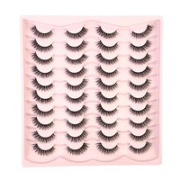 Faux cils en fibres synthétiques 3D, effet naturel bouclé, 20 paires par paquet, style plat multi-paires, modèle DB, origine Pingdu
