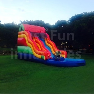 Toboggan aquatique gonflable jaune magnifique avec piscine pour enfants et adultes à vendre - Product Image 5