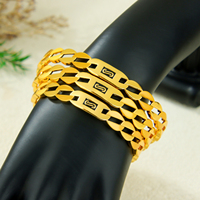 Bracelet tendance Little Bee Jewelry Fashion Monaco Hip Hop, plaqué or 21 carats, style punk de Dubaï, non ternissant, pour femme, idéal pour les événements
