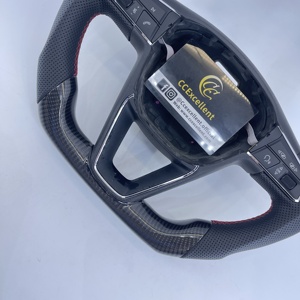 Volante de Cuero y Fibra de Carbono Real Personalizado CCExcellent para <span class=keywords><strong>Seat</strong></span> <span class=keywords><strong>Leon</strong></span> Cupra ST MK3 Ibiza Toledo Ateca Arona Alhambra - Product Image 2