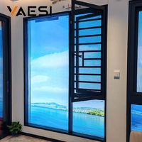 Ventana de aluminio de seguridad con barras antirrobo, mosquitera de vidrio templado, ventanas abatibles de Kenia para Nigeria