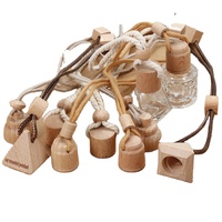 Bouchon en bois pour bouteille de parfum en verre vide bouteille de diffuseur de voiture suspendue