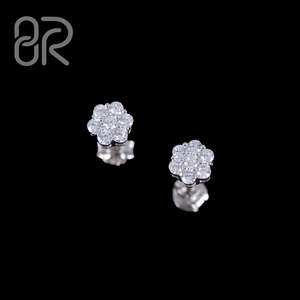 Pendientes de tuerca de 9MM VVS diamante moissanita gran oferta Bling Iced Out grueso 925 Plata para mujer joyería fina al por mayor - Product Image 2