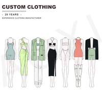 2025 AX Maßgeschneiderte Kleidungsherstellung Eng Anliegendes Rock-Kleid-Set Hochwertige Damen-Blanko-Sets Jersey Sexy Lange Röcke Kurz