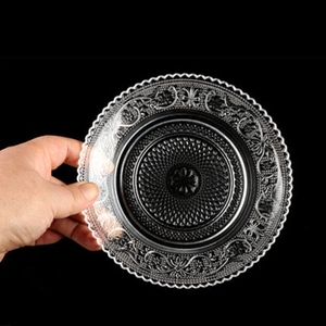 <span class=keywords><strong>Assiette</strong></span> à gâteau en verre pressé <span class=keywords><strong>chic</strong></span> vintage - Product Image 3
