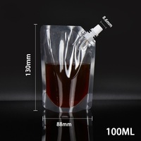 Pochettes souples transparentes de 100 ml de haute qualité avec bec verseur, imprimées en héliogravure, de qualité alimentaire, pour jus et eau minérale