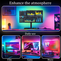 Smart Gaming Computer Monitor Pantalla SYNC Tira de luz PC Retroiluminación RGBIC Lámpara de neón con control de software Music SYNC Selector de color