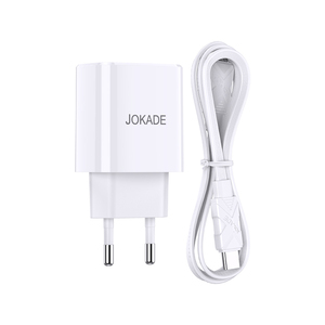 Chargeur rapide Jokade 20W USB-C USB-A avec câble de 1 m blanc - Product Image 3