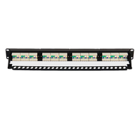 Panel Patch Shielded Cat5e DIMAN 48 Port, Panel Distribusi Jaringan Rak 19 Inch untuk Pusat Data