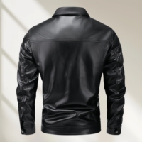Nouvelle veste bomber coupe-vent pour homme, veste de moto personnalisée, veste d'hiver chaude et résistante au froid pour homme en PU