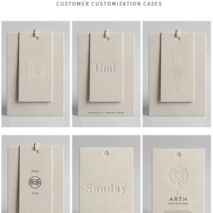 Tùy chỉnh sang trọng các tông treo tag giấy tái chế giấy trắng dập nổi treo tag với biểu tượng tùy chỉnh cho quần áo - Product Image 3