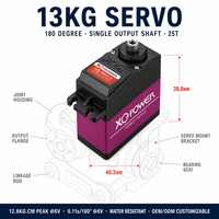 Servo Gear Titanium XQ-POWER XQ-RS413 13KG 180 Derajat Tahan Air 56g Digital Pan Tilt Lengan Robot RC Boat 6V