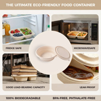 Biologisch afbreekbare PLA-hars, milieuvriendelijk, voedselveilig, industrieel gebruik, broodtrommel, lunchbox, magnetronbestendig, lekvrij, 1000ml