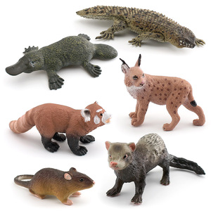 Figurine de modèle de faune simulée <span class=keywords><strong>Bobcat</strong></span> Red Panda Mouse Platypus Furet Lézard à queue épineuse - Product Image 1