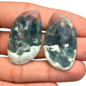 Jaspe Oceánico 45x25mm, Piedra Preciosa con Corte Facetado, Cabujón de Fantasía, Jaspe Natural Semiprecioso, Lote de Piedras Preciosas Sueltas para Joyería de Diseño - Product Image 2