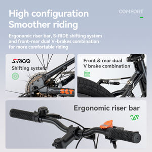 ROCKBROS-Bicicleta de montaña para niños, de 20 pulgadas, para jóvenes, con marco de aleación de aluminio, frenos en V y cambio de marchas - Product Image 5