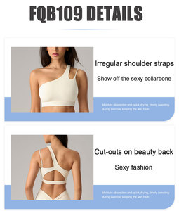 Thể thao Tops phụ nữ thoáng khí phụ nữ yoga một vai thiết kế hỗ trợ cao Workout Crop <span class=keywords><strong>Top</strong></span> Chất lượng cao đào tạo áo ngực - Product Image 3