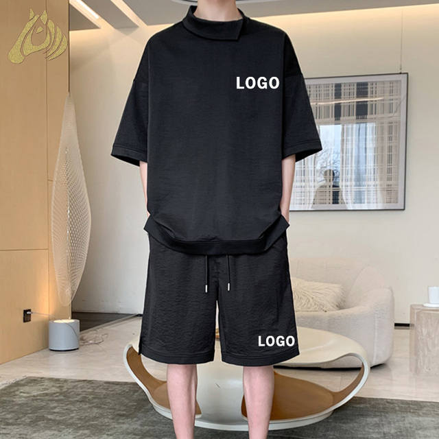 Reasonable Prices Cheap Men's Breathable T-shirt Sets Traje Manga Corta Running Polyester T-shirt Sets for Daily Outfit