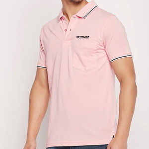 Chemises Polo Homme Personnalisées Respirantes de Haute Qualité en Coton Uni à Manches Courtes avec Poche – Vente en Gros - Product Image 3