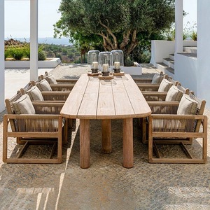 Set da pranzo da giardino in legno di Teak, tavolo e sedie da esterno, sedia da bistrot, Set da pranzo all'aperto - Product Image 1