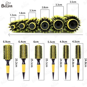 Salon de coiffure en céramique curling brosse à cheveux démêlant haute résistance à <span class=keywords><strong>la</strong></span> température rouleau peigne - Product Image 2