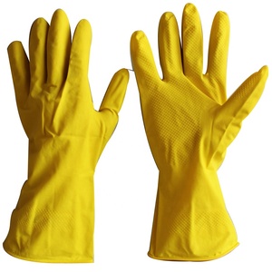 Suncend Gelbe Latex-Haushaltshandschuhe Mehrzweck Flexible Fischschuppen-Muster Schutzhandschuhe - Product Image 2